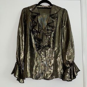 Alice + Olivia black/gold& silver blouse!